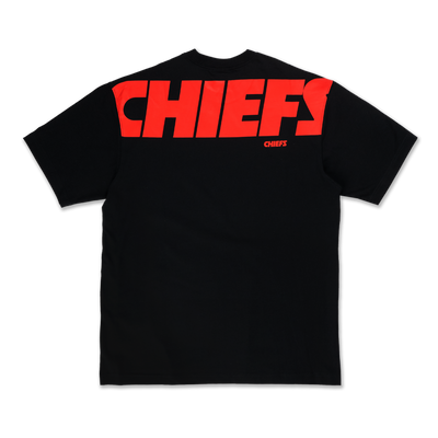 KANSAS CITY CHIEFS NFL BLACK OVERSIZED SHORT SLEEVE T-SHIRT