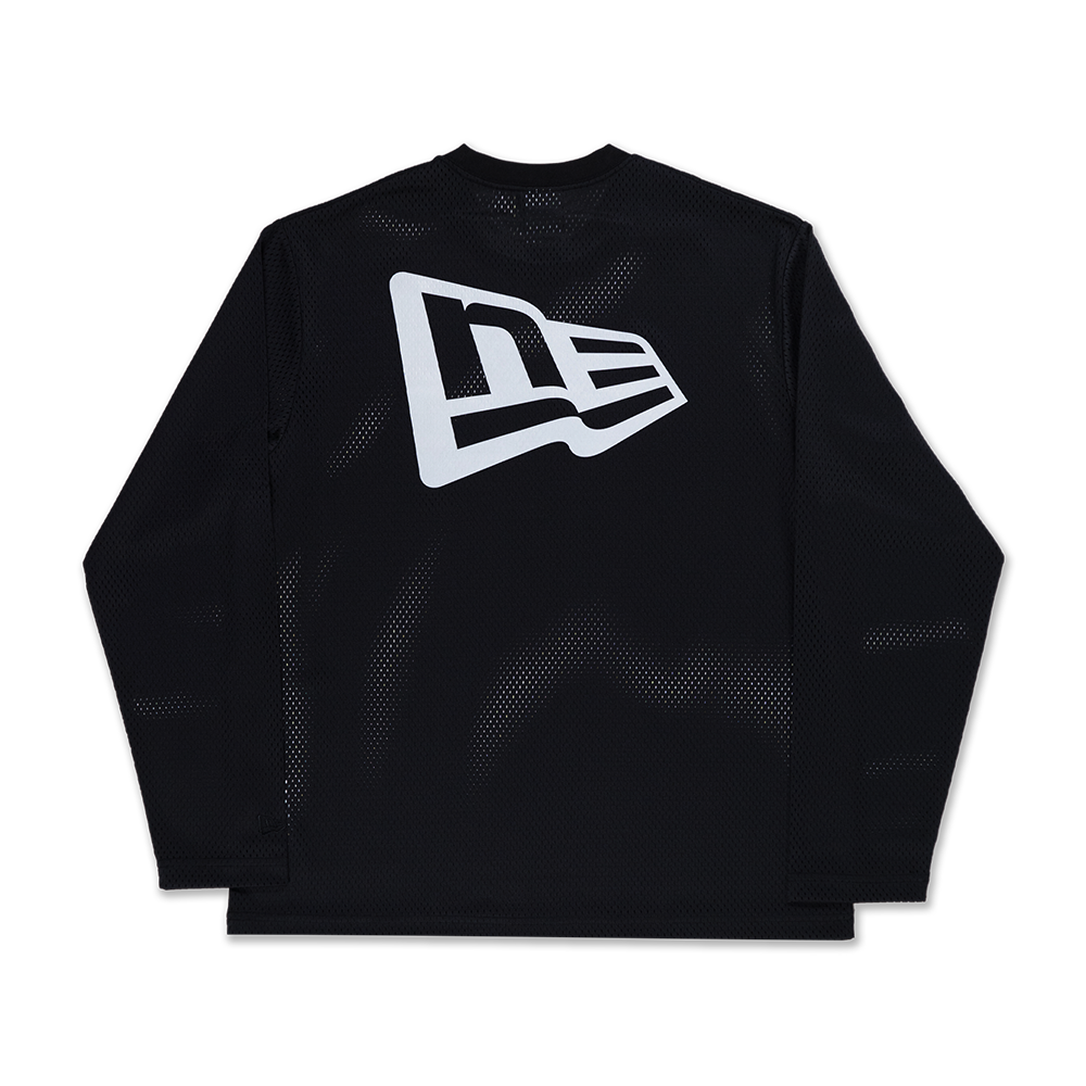 NEW ERA DARK 90S BLACK MESH LONG SLEEVE T-SHIRT