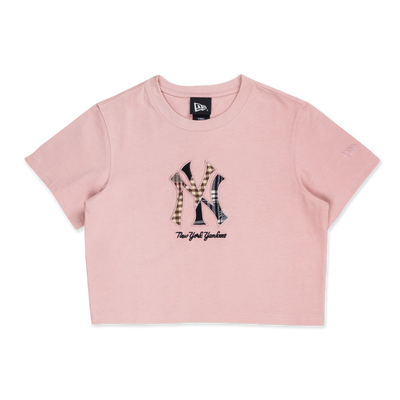 NEW YORK YANKEES PREPPY DIRTY PINK WOMEN CROP TEE