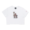 LOS ANGELES DODGERS PREPPY WHITE WOMEN CROP TEE