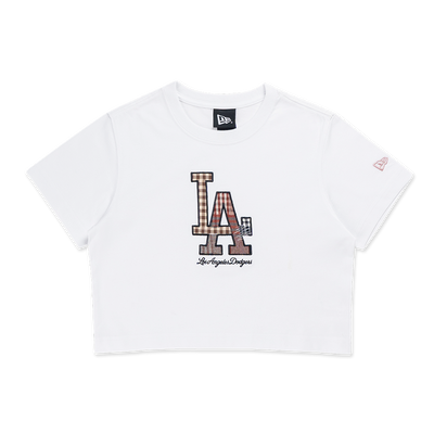 LOS ANGELES DODGERS PREPPY WHITE WOMEN CROP TEE