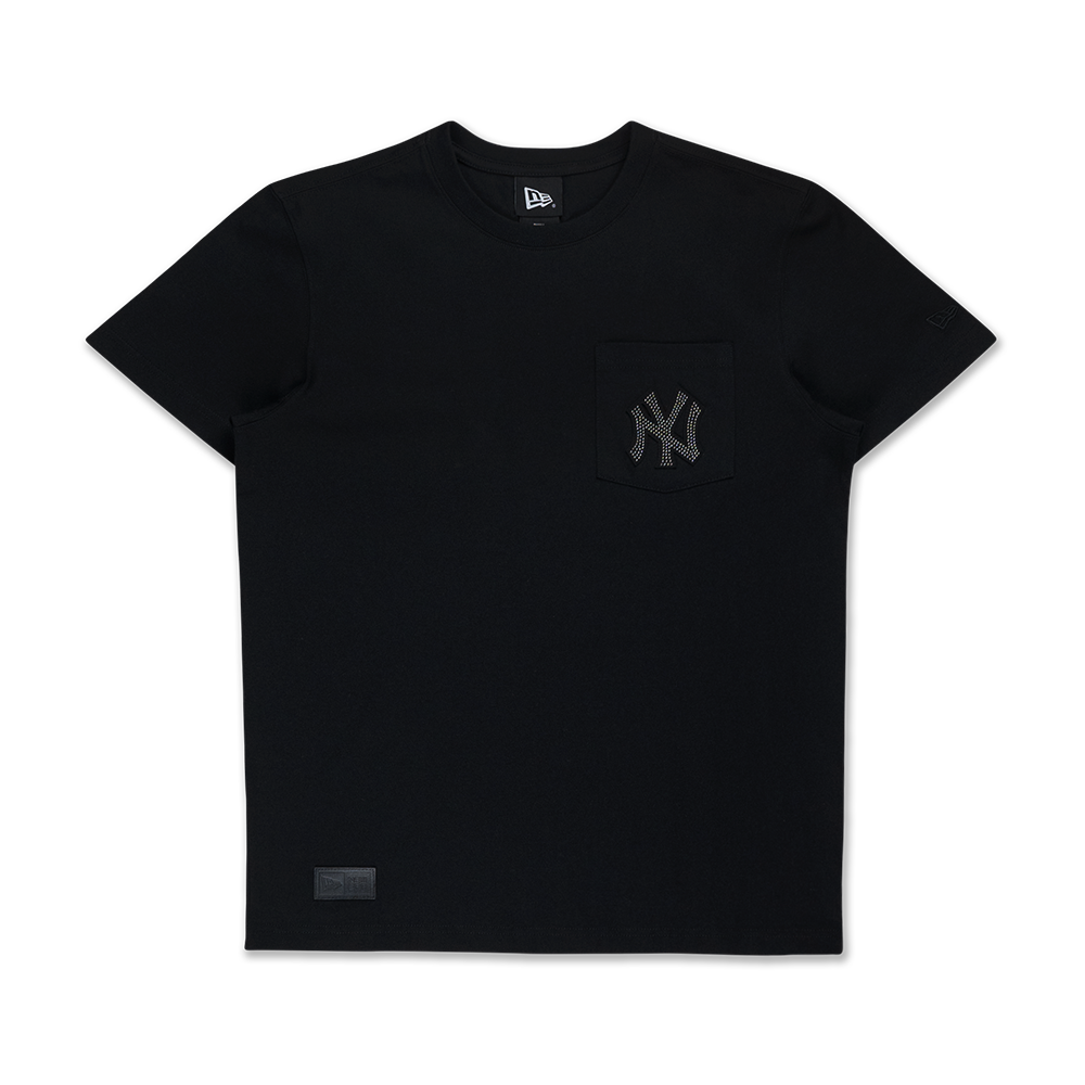 NEW YORK YANKEES NEW ERA DARK 90S BLACK SHORT SLEEVE POCKET T-SHIRT