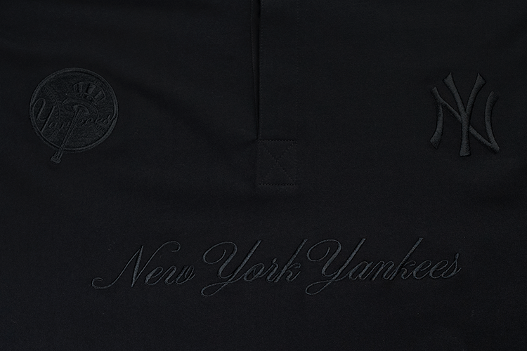 NEW YORK YANKEES DARK 90S BLACK RUGBY SWEATSHIRT