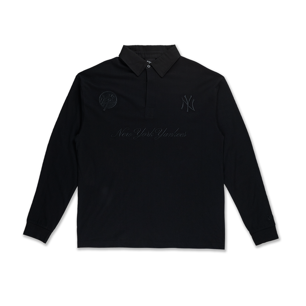 NEW YORK YANKEES DARK 90S BLACK RUGBY SWEATSHIRT