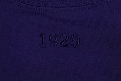 NEW ERA BASIC SCRIPT OVERSIZED PURPLE SHORT SLEEVE T-SHIRT