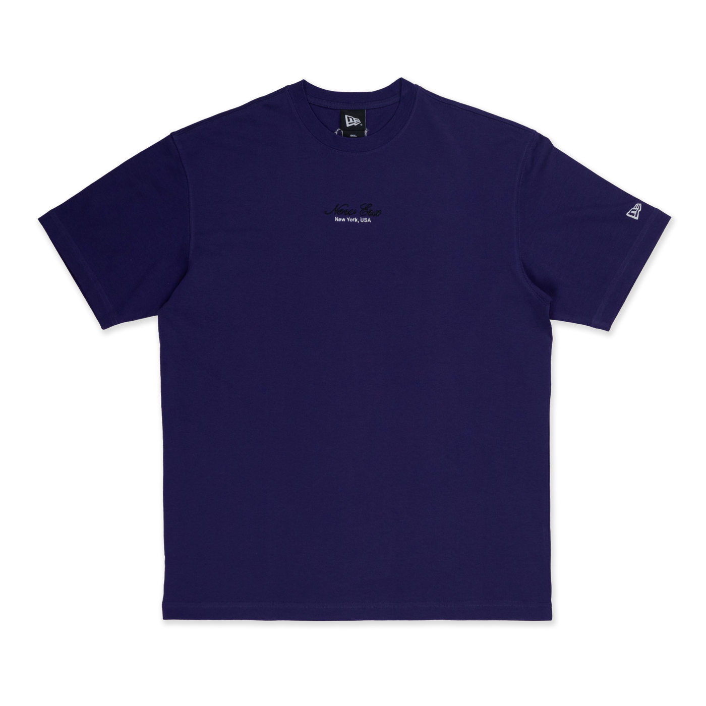 NEW ERA BASIC SCRIPT OVERSIZED PURPLE SHORT SLEEVE T-SHIRT