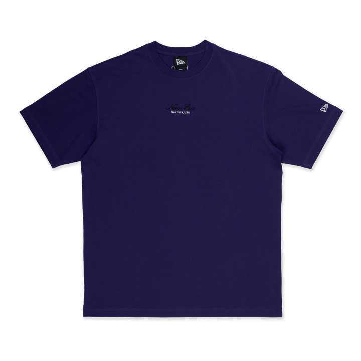 NEW ERA BASIC SCRIPT OVERSIZED PURPLE SHORT SLEEVE T-SHIRT