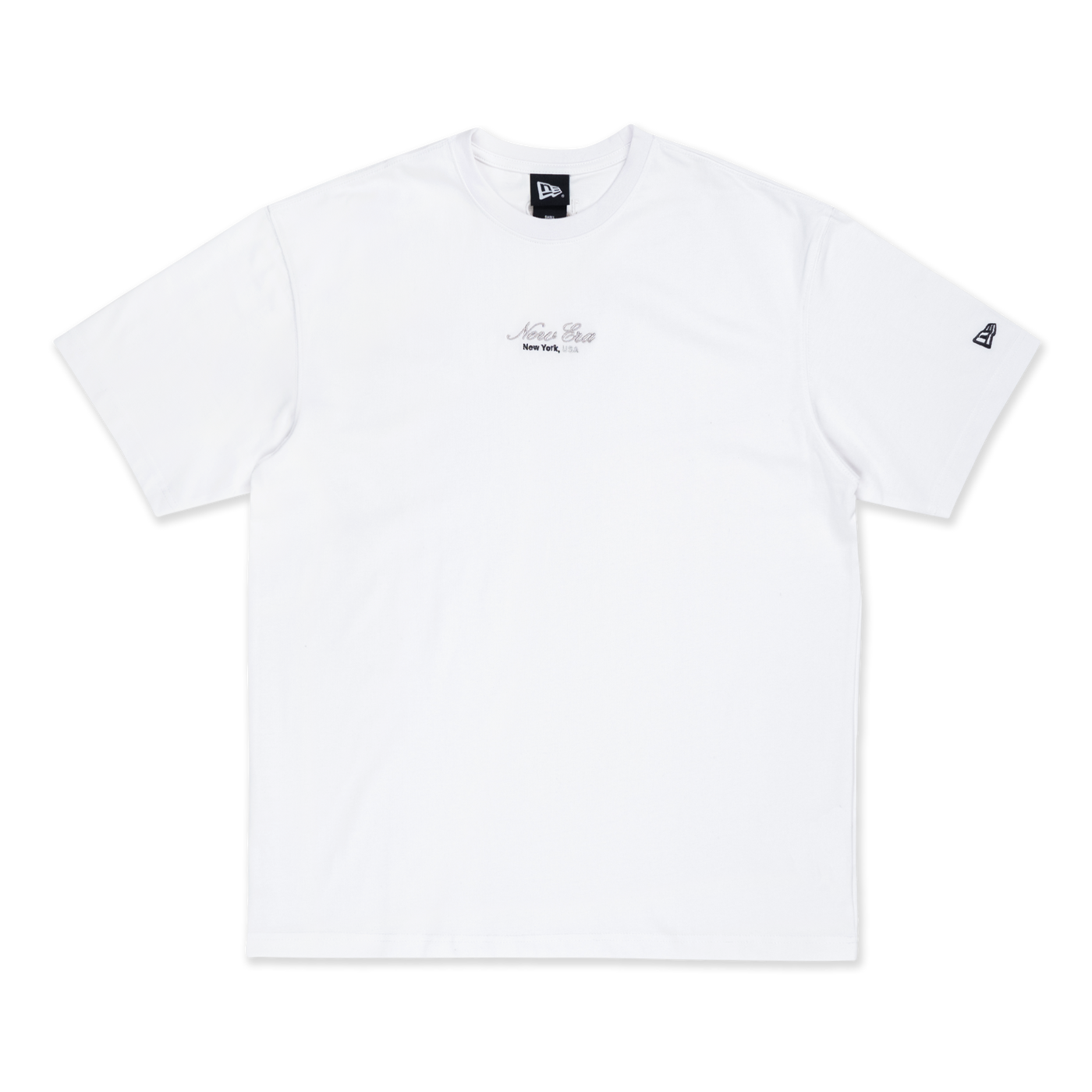 NEW ERA BASIC SCRIPT OVERSIZED WHITE SHORT SLEEVE T-SHIRT