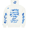 NEW ERA X RICARDO LUEVANOS NOTHING LASTS FOREVER SCRIPT CHROME WHITE OVERSIZED HOODIE