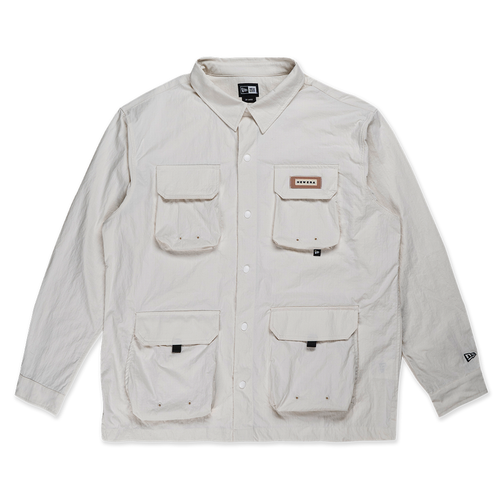 NEW ERA URBAN COMMUTER IVORY LONG SLEEVE  WOVEN SHIRT