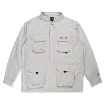 NEW ERA URBAN COMMUTER IVORY LONG SLEEVE  WOVEN SHIRT