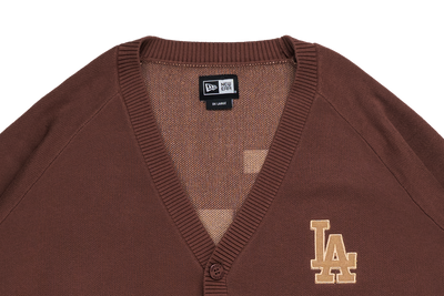 LOS ANGELES DODGERS ESSENTIAL DARK BROWN CARDIGAN