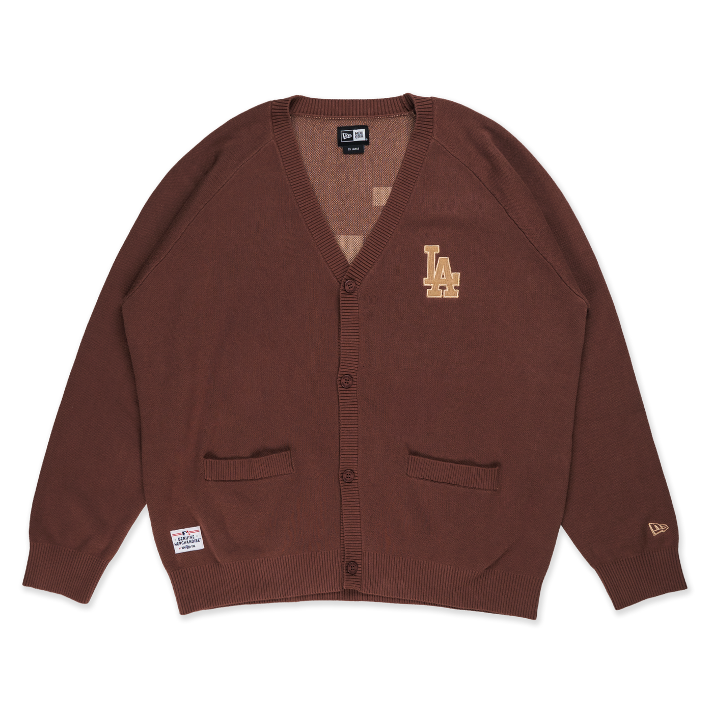 LOS ANGELES DODGERS ESSENTIAL DARK BROWN CARDIGAN