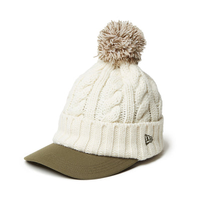 NEW ERA GOLF OFF WHITE VISOR KNIT BEANIE