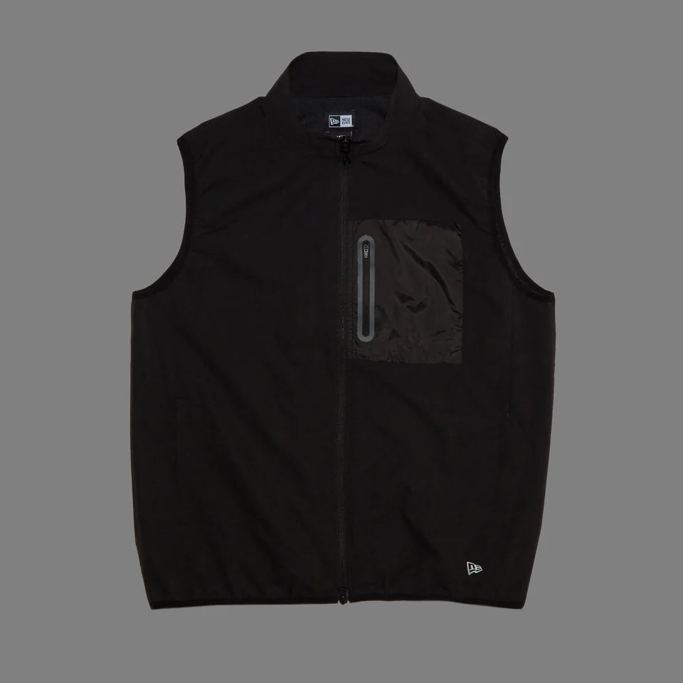 NEW ERA WOVEN NYLON BLACK FULL ZIP VEST