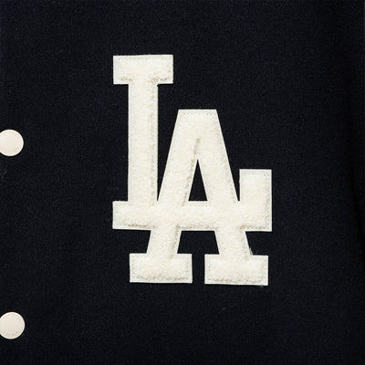 LOS ANGELES DODGERS PATCH NAVY VARSITY JACKET