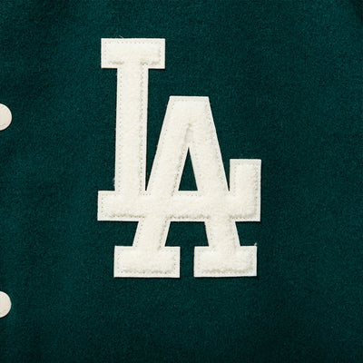 LOS ANGELES DODGERS PATCH GREEN VARSITY JACKET