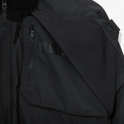 NEW ERA BLACK LABEL BLACK FLAP BOMBER JACKET