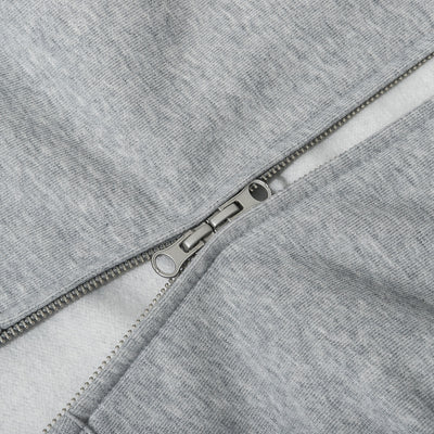 NEW ERA ESSENTIAL GRAY ZIP-UP HOODIE