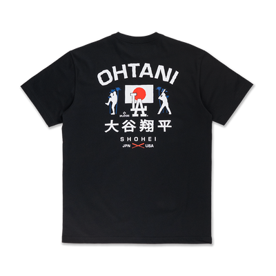 MLB LOS ANGELES DODGERS SHOHEI OHTANI BLACK SHORT SLEEVE T-SHIRT