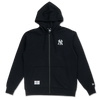 NEW YORK YANKEES TIMELESS MINIMAL BLACK ZIP FRONT HOODIE