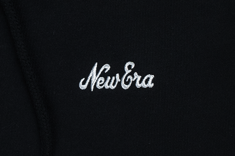 NEW ERA TIMELESS MINIMAL SCRIPT BLACK ZIP FRONT HOODIE