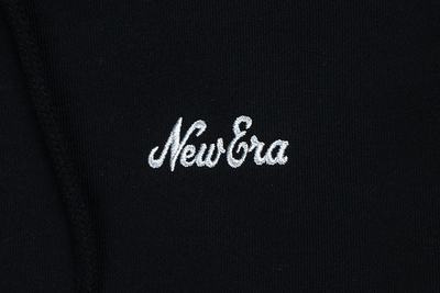 NEW ERA TIMELESS MINIMAL SCRIPT BLACK ZIP FRONT HOODIE