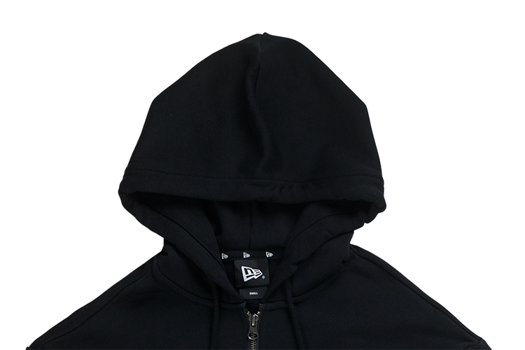 NEW ERA TIMELESS MINIMAL SCRIPT BLACK ZIP FRONT HOODIE