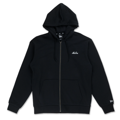 NEW ERA TIMELESS MINIMAL SCRIPT BLACK ZIP FRONT HOODIE