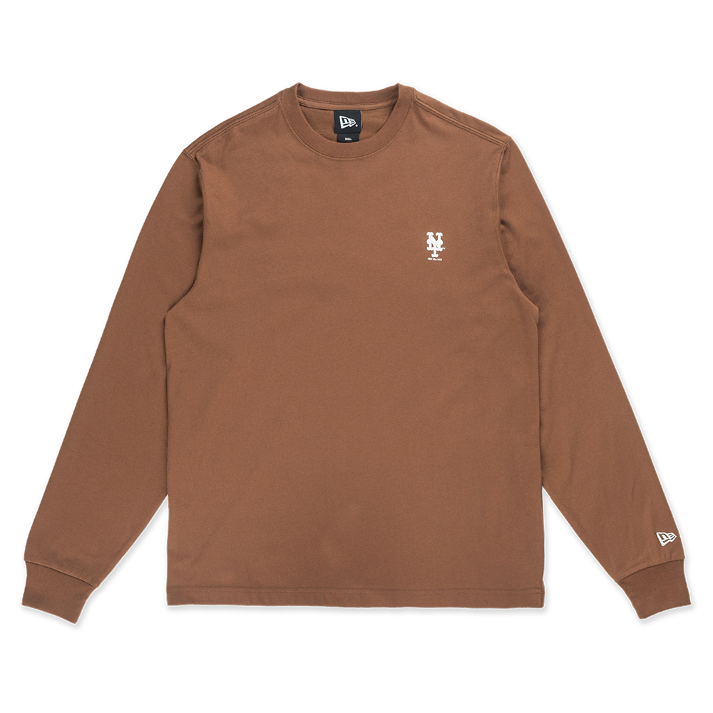 NEW YOKR METS TIMELESS MINIMAL TOFFEE LONG SLEEVE T-SHIRT