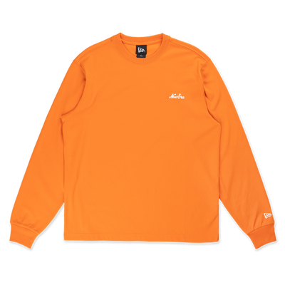 NEW ERA TIMELESS MINIMAL SCRIPT ORANGE LONG SLEEVE T-SHIRT