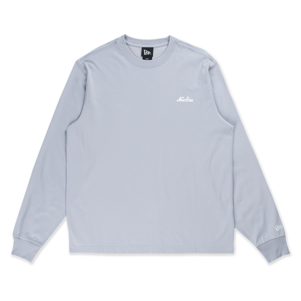 NEW ERA TIMELESS MINIMAL SCRIPT GREY LONG SLEEVE T-SHIRT