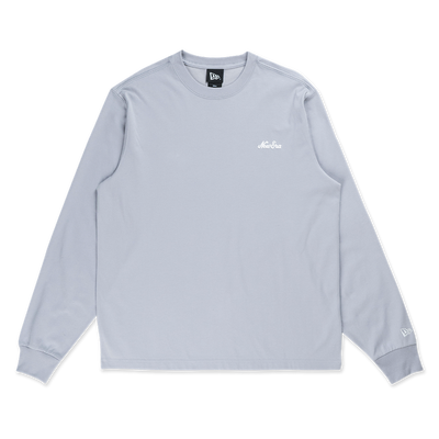 NEW ERA TIMELESS MINIMAL SCRIPT GREY LONG SLEEVE T-SHIRT