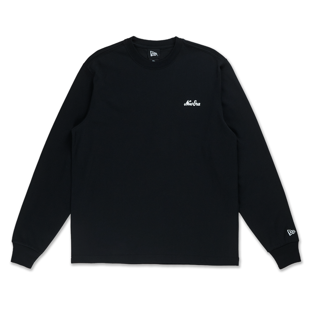 NEW ERA TIMELESS MINIMAL SCRIPT BLACK LONG SLEEVE T-SHIRT