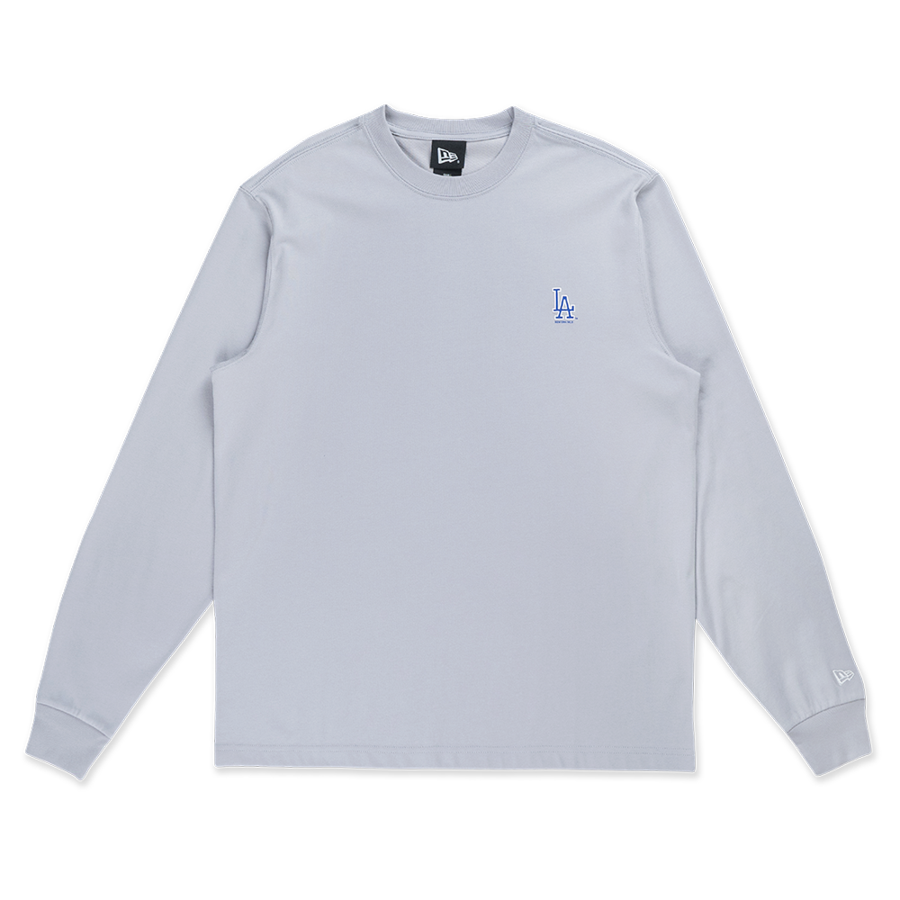 LOS ANGELES DODGERS TIMELESS MINIMAL GREY LONG SLEEVE T-SHIRT