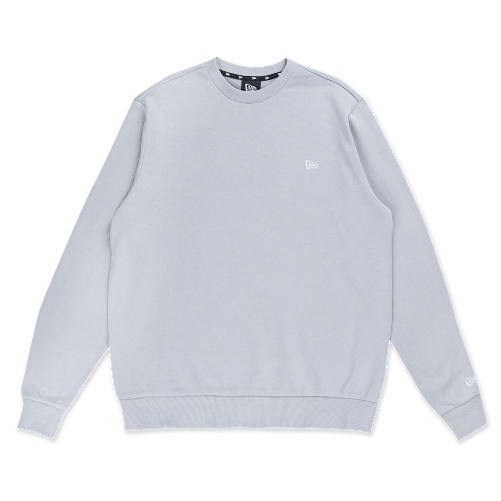 NEW ERA TIMELESS MINIMAL FLAG GREY CREW NECK SWEATSHIRT