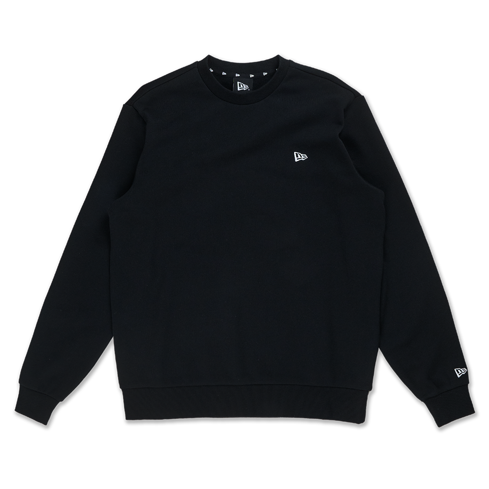 NEW ERA TIMELESS MINIMAL FLAG BLACK CREW NECK SWEATSHIRT