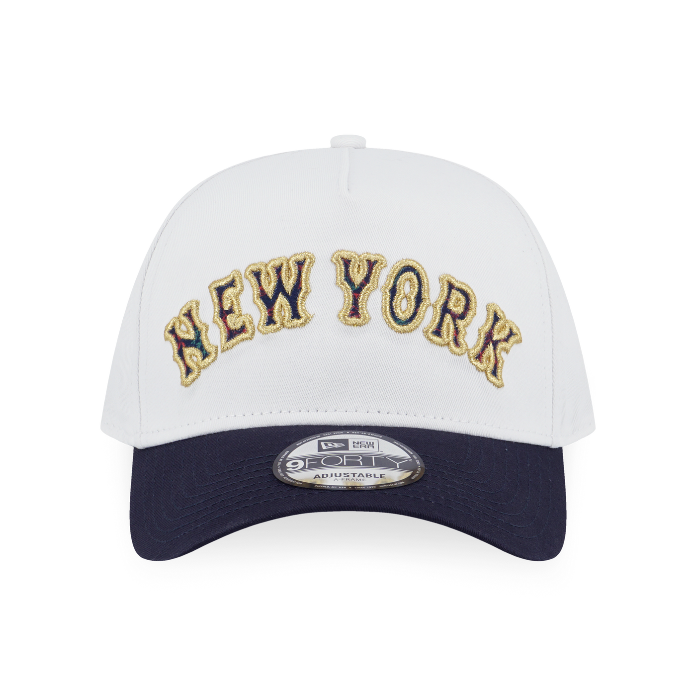 NEW YORK METS WINTER WHISPER 2TONE NAVY VISOR WHITE 9FORTY AF CAP