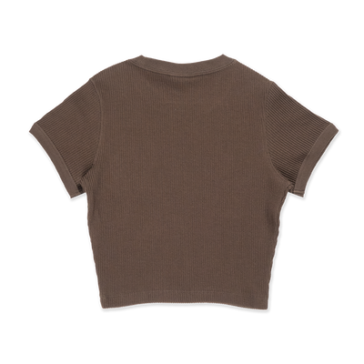 NEW YORK YANKEES COLOR ERA CHOCOLATE WOMEN CROP RIB TEE