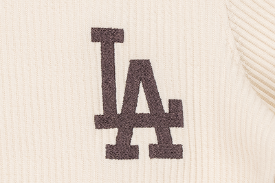 LOS ANGELES DODGERS COLOR ERA LIGHT CREAM WOMEN CROP RIB TEE