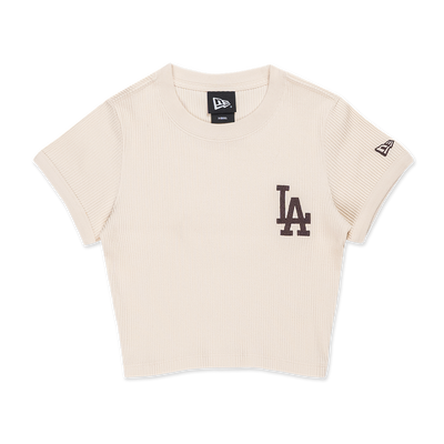 LOS ANGELES DODGERS COLOR ERA LIGHT CREAM WOMEN CROP RIB TEE