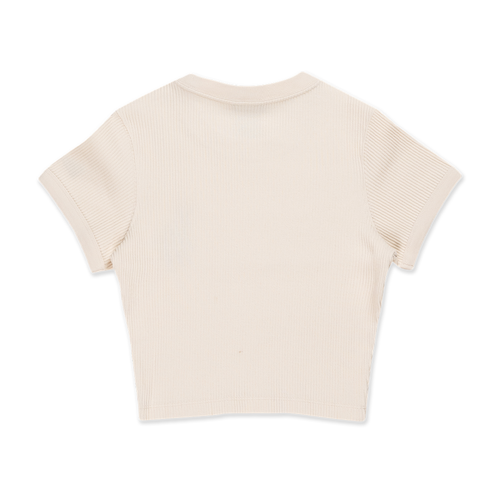 LOS ANGELES DODGERS COLOR ERA LIGHT CREAM WOMEN CROP RIB TEE