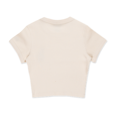 LOS ANGELES DODGERS COLOR ERA LIGHT CREAM WOMEN CROP RIB TEE