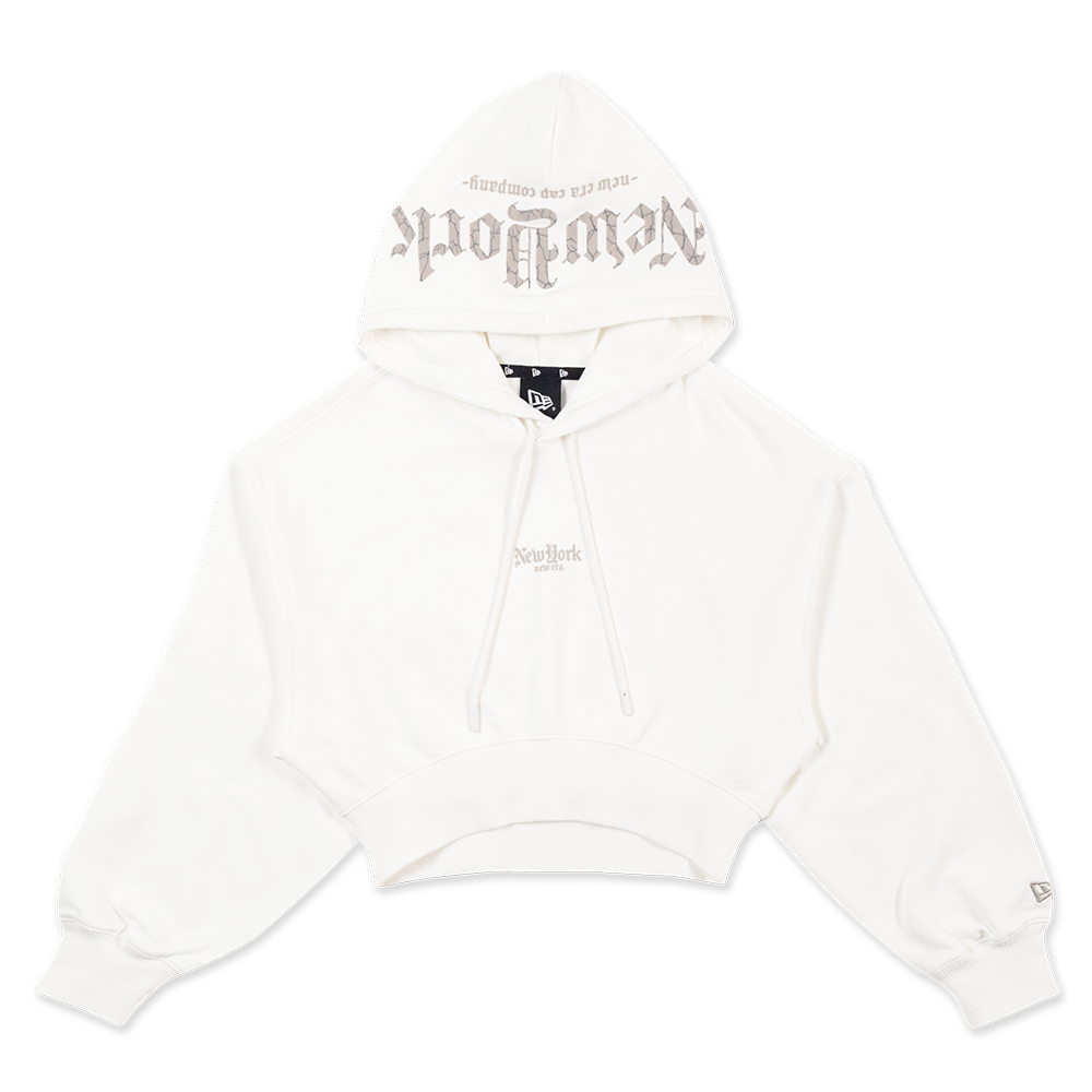 NEW ERA ODE TO NY WHTE WOMEN CROP HOODIE