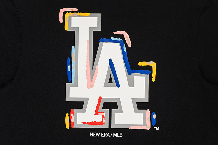 LOS ANGELES DODGERS TINT BRUSH BLACK SHORT SLEEVE T-SHIRT