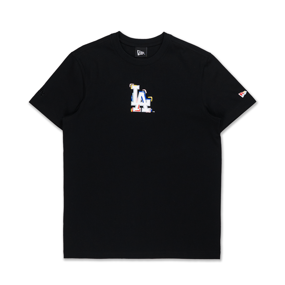 LOS ANGELES DODGERS TINT BRUSH BLACK SHORT SLEEVE T-SHIRT