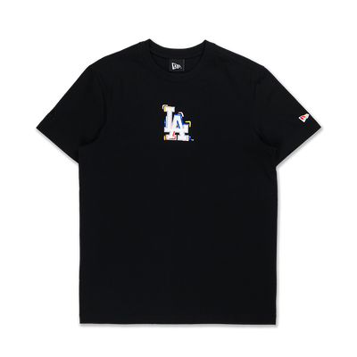 LOS ANGELES DODGERS TINT BRUSH BLACK SHORT SLEEVE T-SHIRT