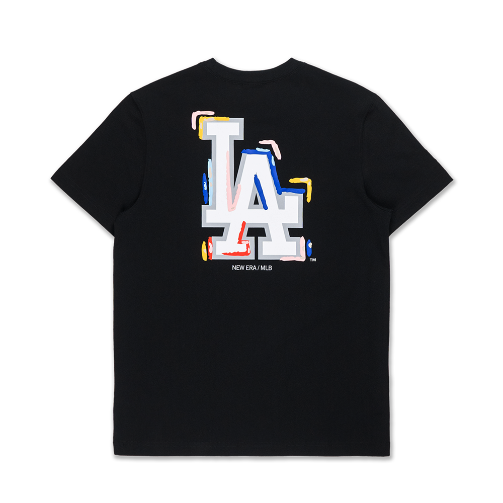 LOS ANGELES DODGERS TINT BRUSH BLACK SHORT SLEEVE T-SHIRT