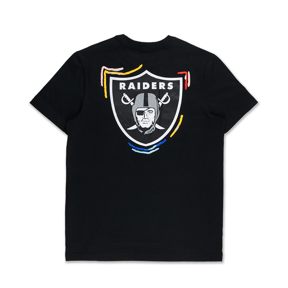 LAS VEGAS RAIDERS TINT BRUSH BLACK SHORT SLEEVE T-SHIRT