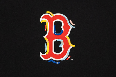 BOSTON RED SOX TINT BRUSH BLACK SHORT SLEEVE T-SHIRT